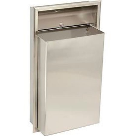 BOBRICK Bobrick ClassicSeries Stainless Steel Recessed Trash Can, 12 Gallon B3644